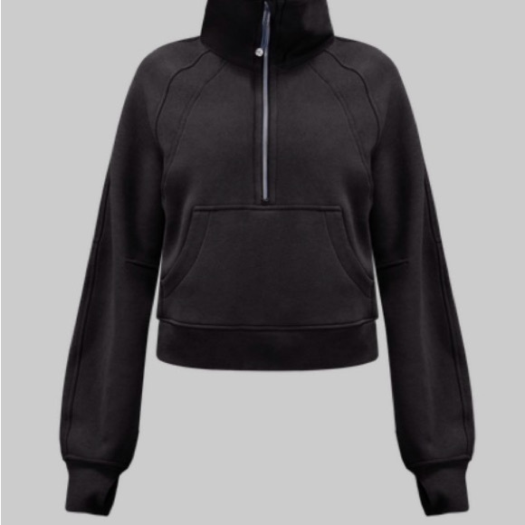 lululemon athletica Tops - Lululemon Scuba Oversized Funnel-Neck Half Zip *Long XL/XXL black